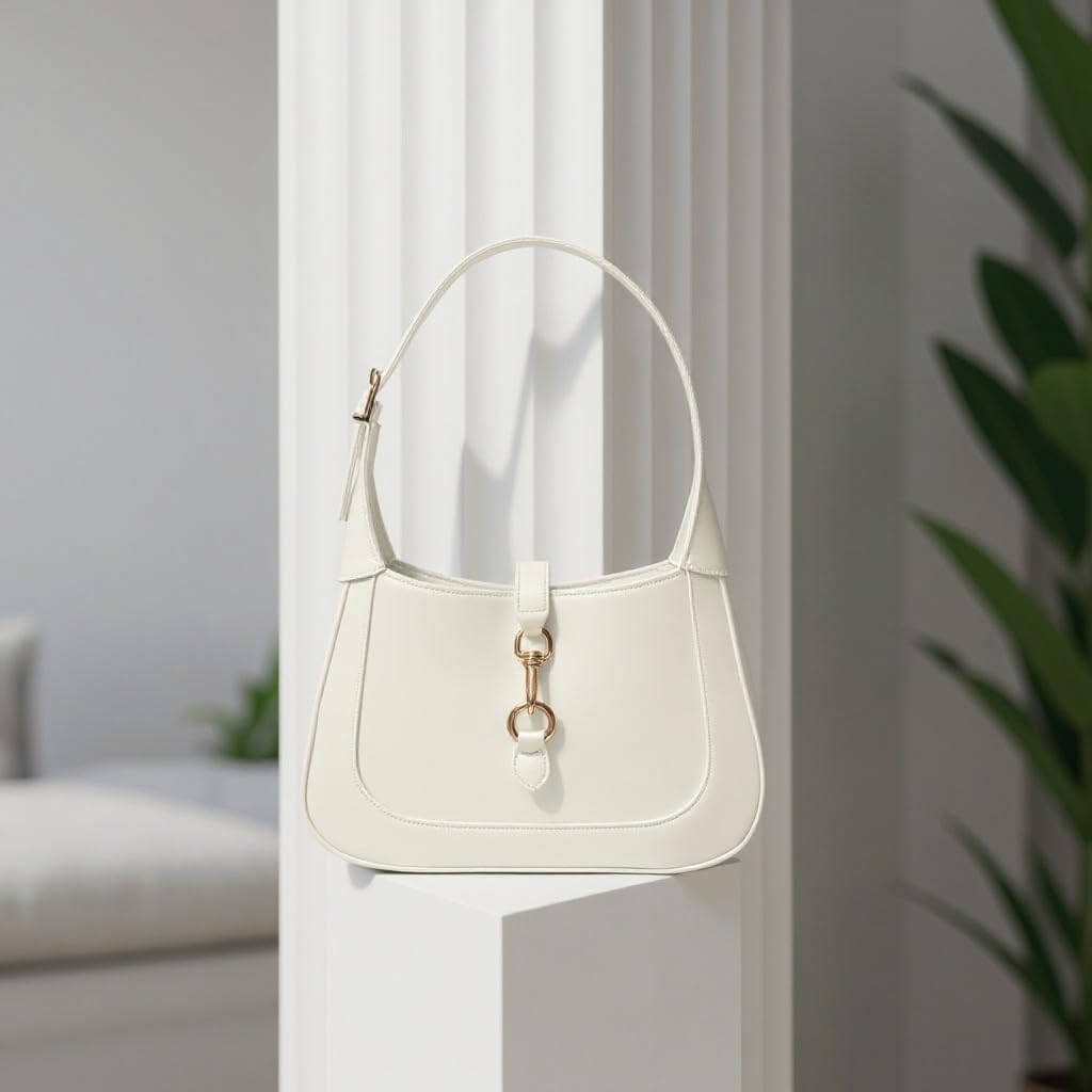 Shoulder Bag for Women - Small Shoulder Purses - Top Handle Structured Handbags - Adjustable Strap Vegan Leather