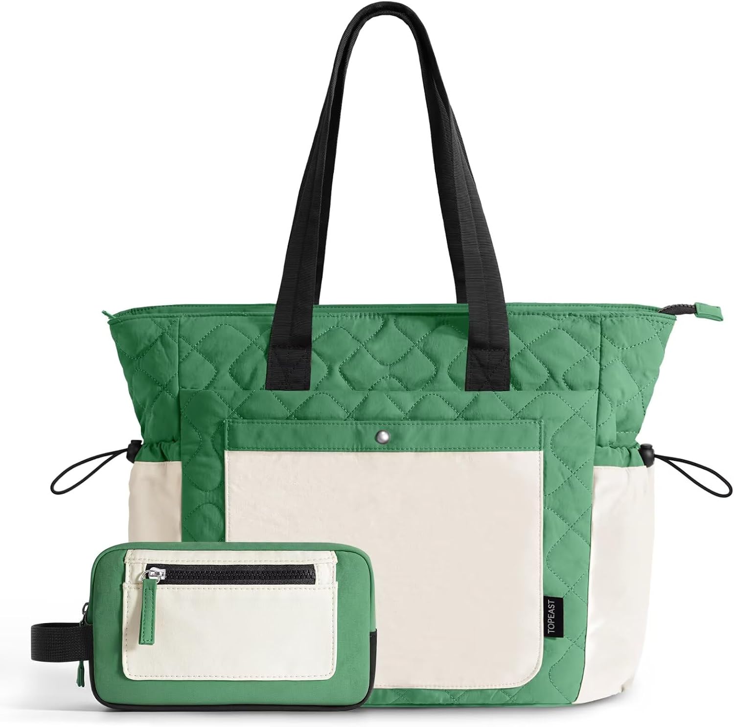 TOPEAST Tote Bag for Women, Lightweight Puffer Tote Bag with Zipper, Work Bags for Nurse Teacher, Travel Puffy Handbag