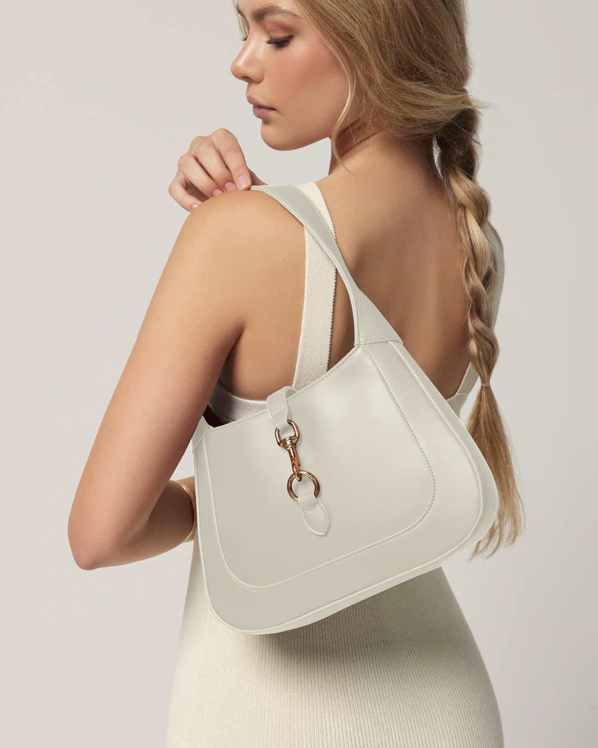 Shoulder Bag for Women - Small Shoulder Purses - Top Handle Structured Handbags - Adjustable Strap Vegan Leather