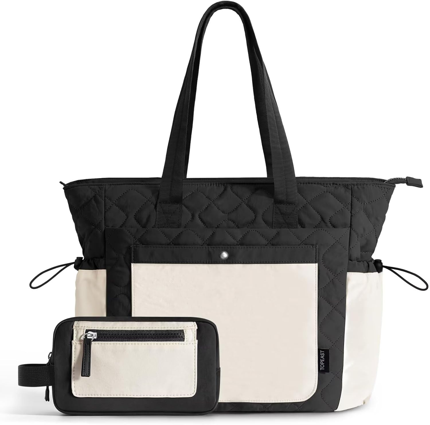 TOPEAST Tote Bag for Women, Lightweight Puffer Tote Bag with Zipper, Work Bags for Nurse Teacher, Travel Puffy Handbag
