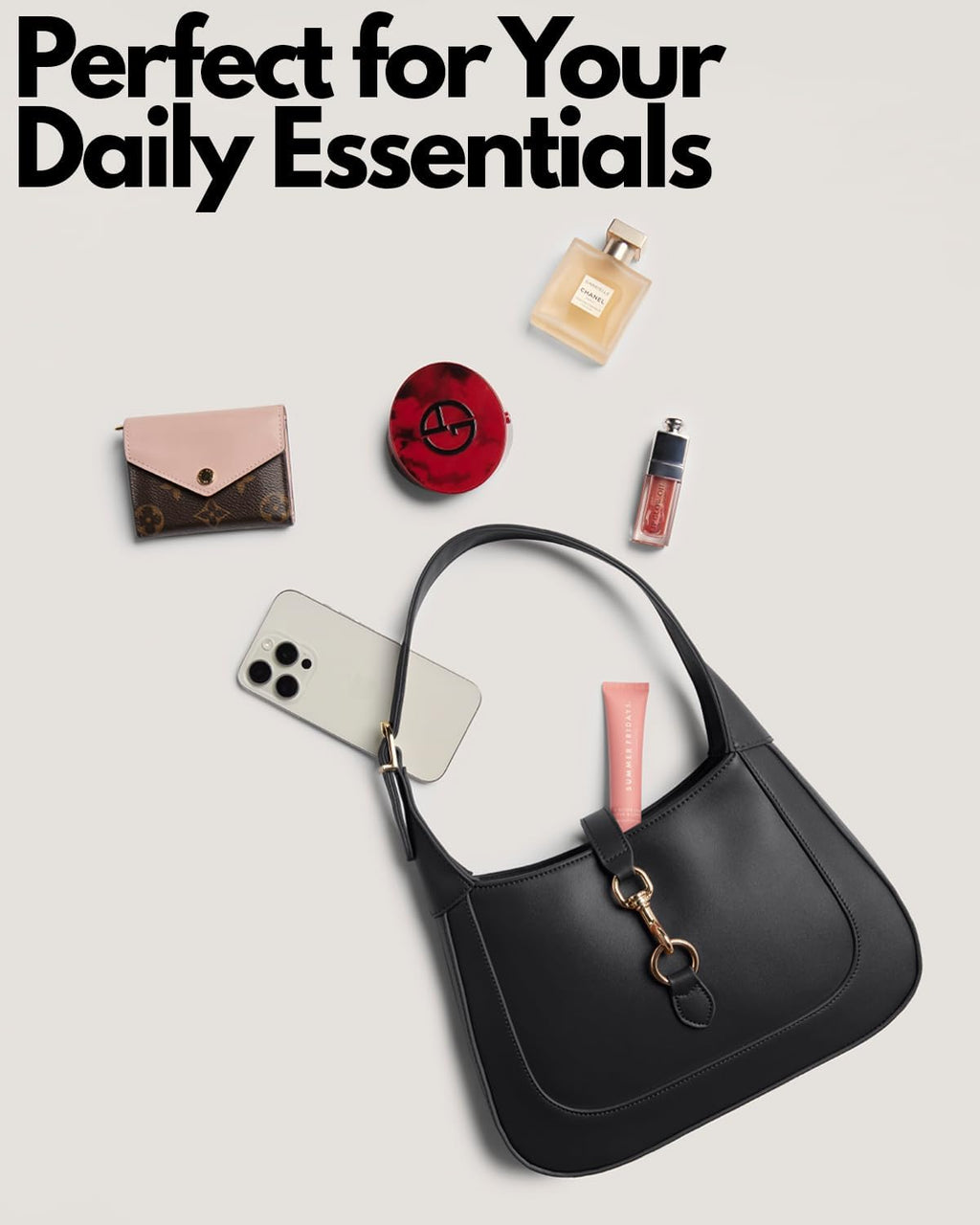 Shoulder Bag for Women - Small Shoulder Purses - Top Handle Structured Handbags - Adjustable Strap Vegan Leather