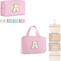 TOPEAST Travel Makeup Bag and Toiletry Bag, Personalized Initial Makeup Bag