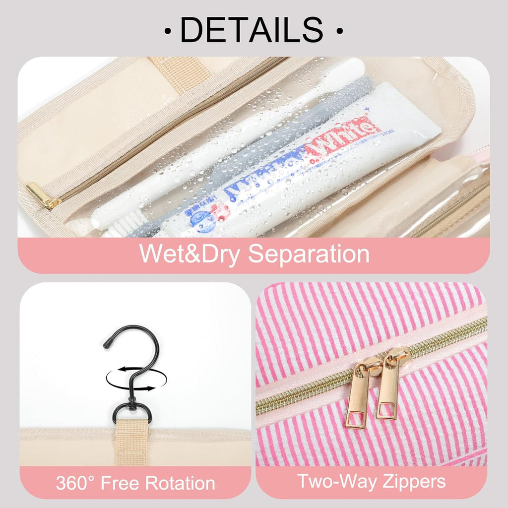 TOPEAST Travel Makeup Bag and Toiletry Bag, Personalized Initial Makeup Bag