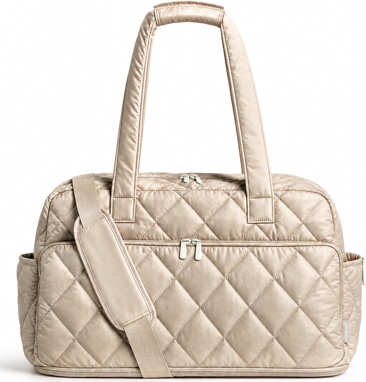 TOPEAST Duffel Bag for Women Travel, Expandable Quilted Duffle Weekender Overnight Bag with Adjustable Strap, Lightweight 33L Personal Item Bag Carry On for Gym Hospital