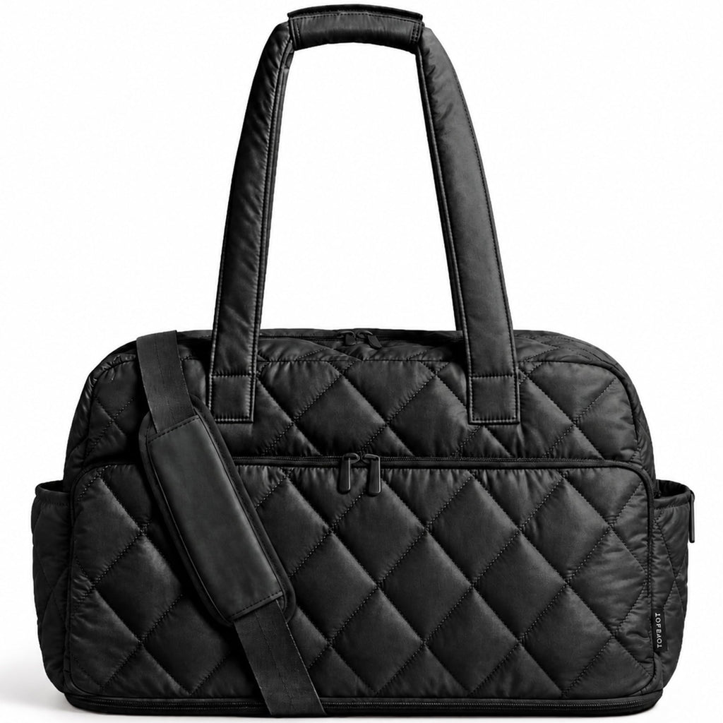 TOPEAST Duffel Bag for Women Travel, Expandable Quilted Duffle Weekender Overnight Bag with Adjustable Strap, Lightweight 33L Personal Item Bag Carry On for Gym Hospital