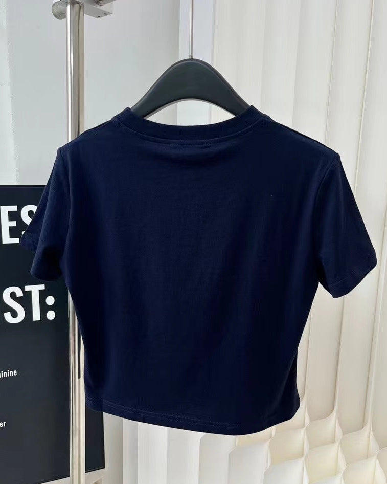 Embroidered cotton T-shirt