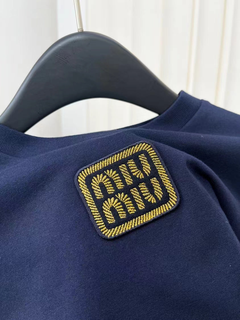 Embroidered cotton T-shirt