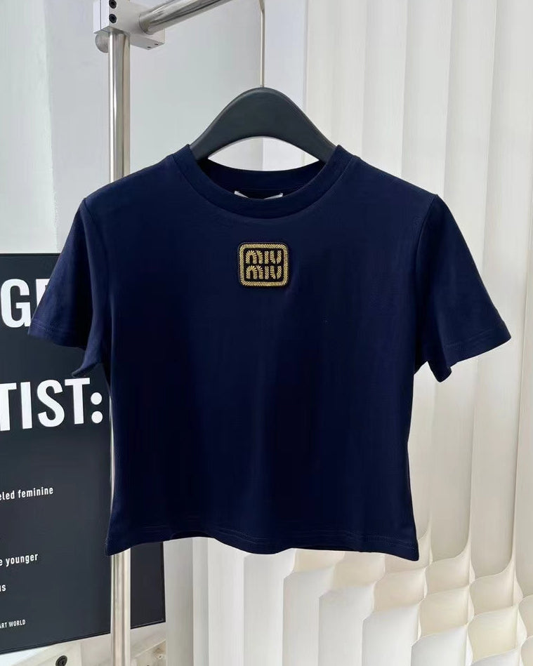 Embroidered cotton T-shirt