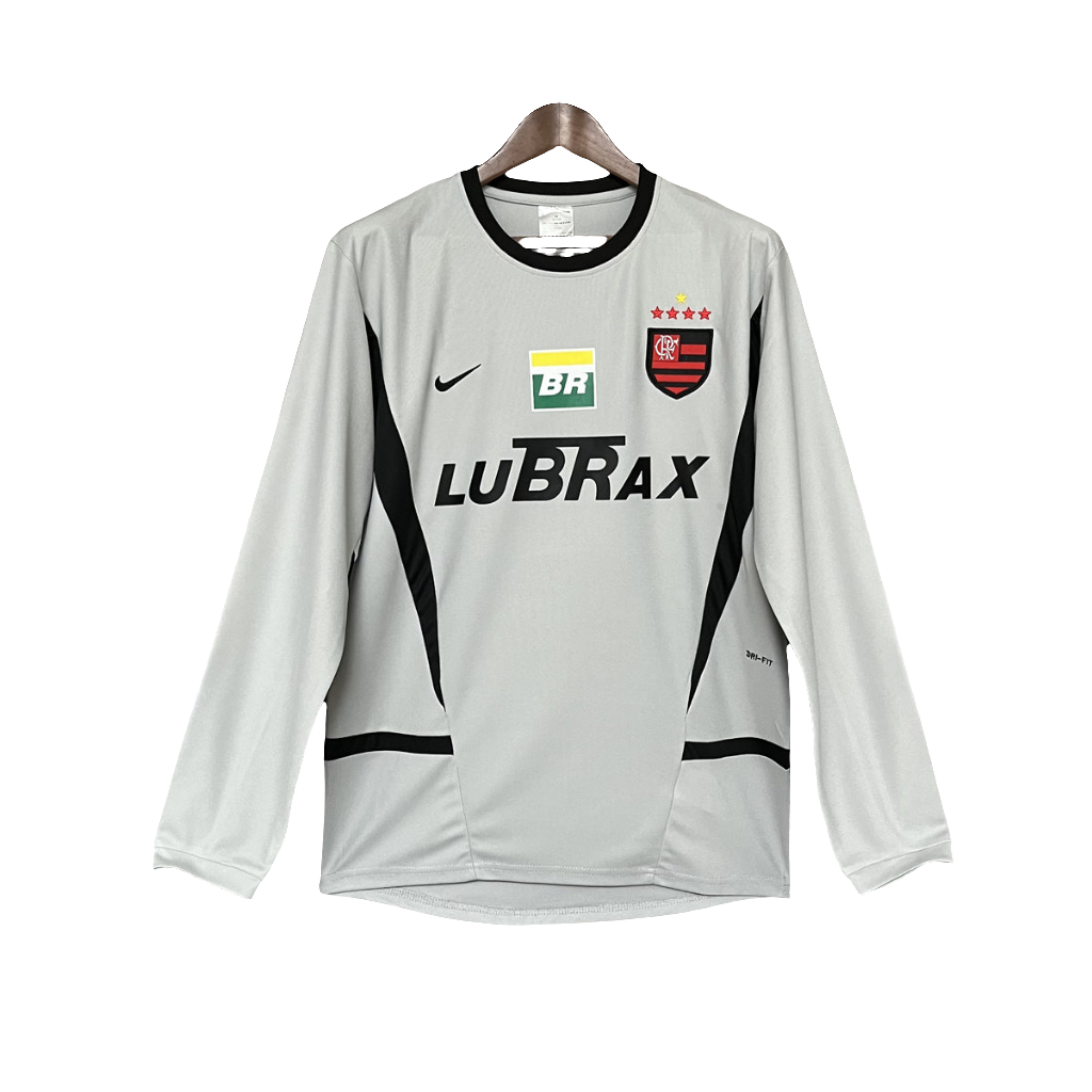 Flamengo 02/03 Goalkeeper Grey Jersey - Long Sleeve Retro Version