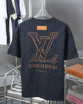 Double-sided embroidered cotton T-shirt