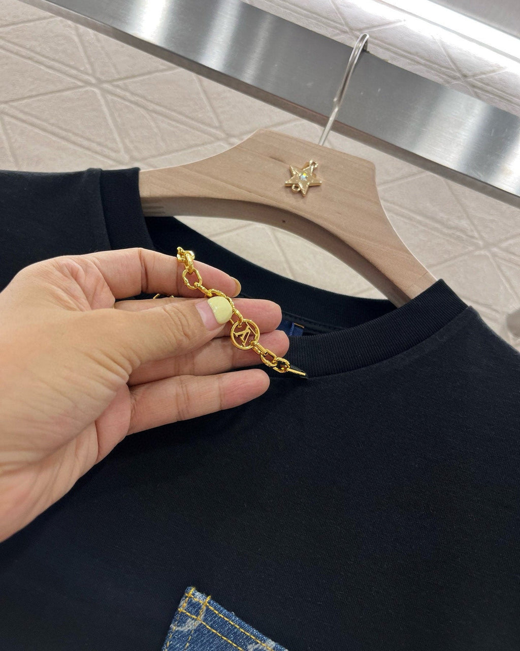 Denim pocket T-shirt