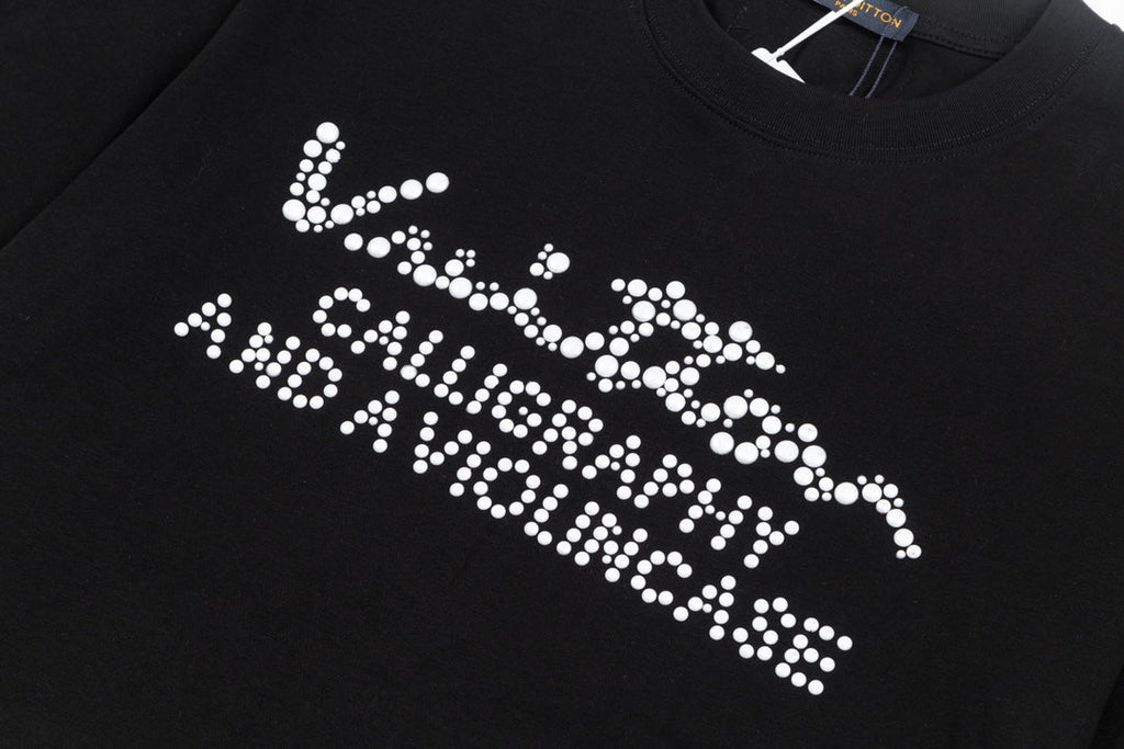 Pearl embroidered cotton T-shirt